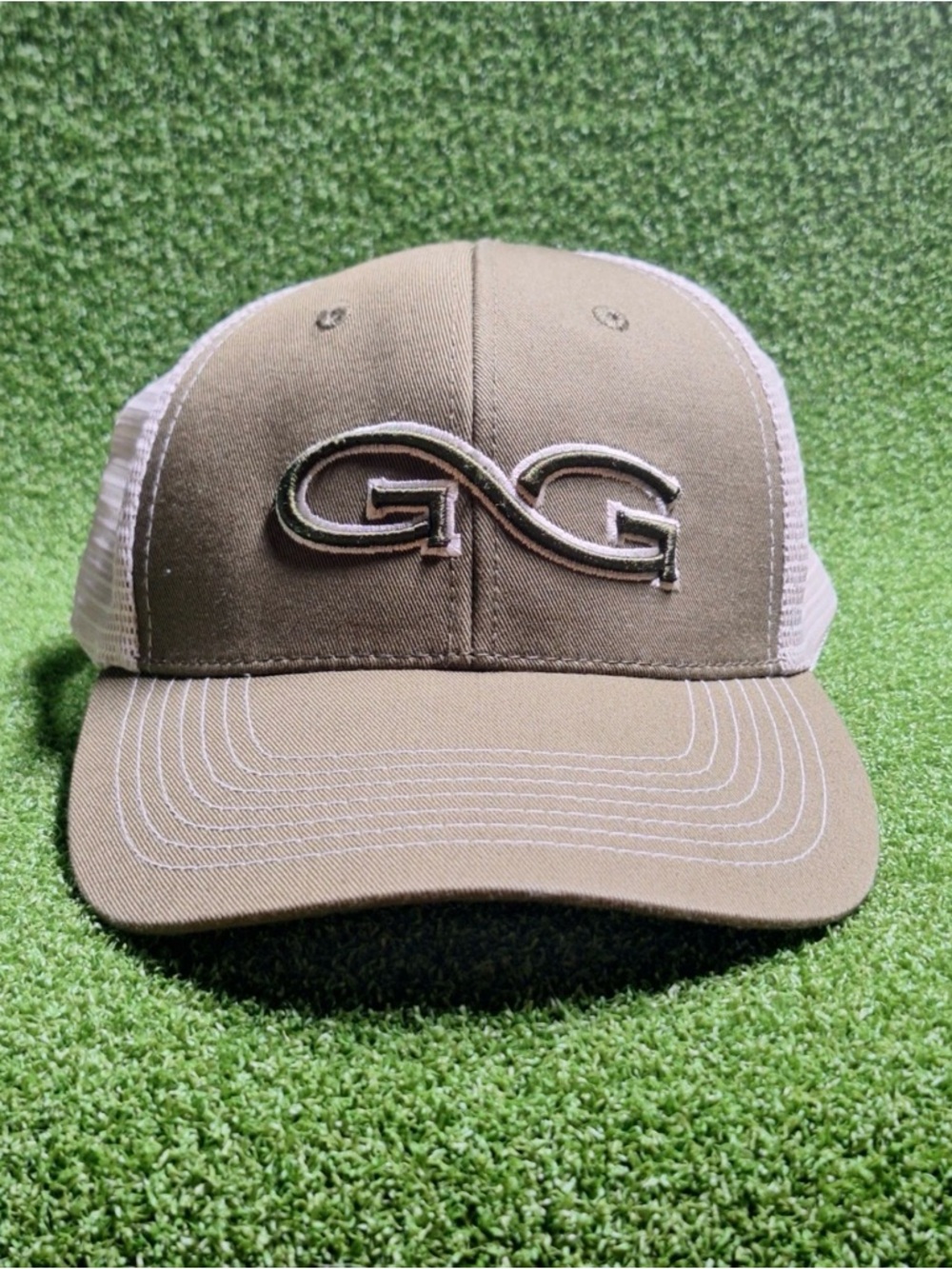 Game Guard Outdoors GG Moss Green Natural Hunt Mesh Snapback Hat Cap Structured